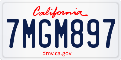 CA license plate 7MGM897