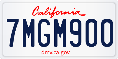 CA license plate 7MGM900