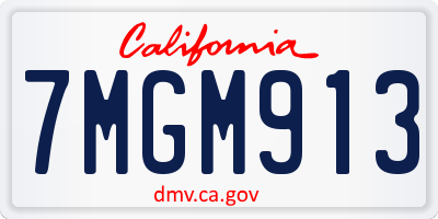 CA license plate 7MGM913