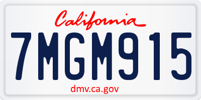 CA license plate 7MGM915
