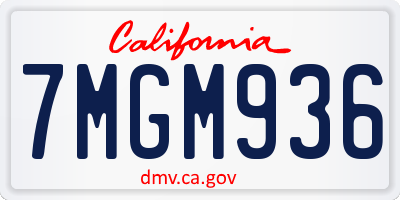 CA license plate 7MGM936