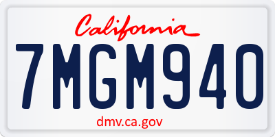 CA license plate 7MGM940