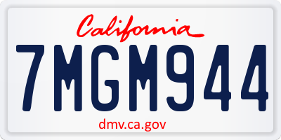CA license plate 7MGM944