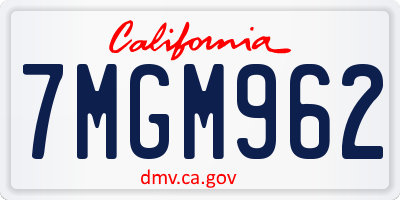 CA license plate 7MGM962