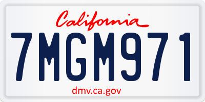 CA license plate 7MGM971