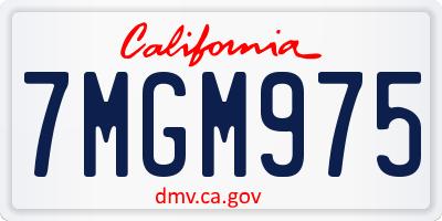 CA license plate 7MGM975