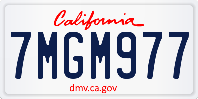 CA license plate 7MGM977