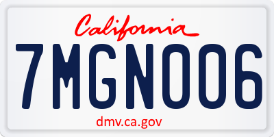 CA license plate 7MGN006