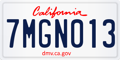 CA license plate 7MGN013