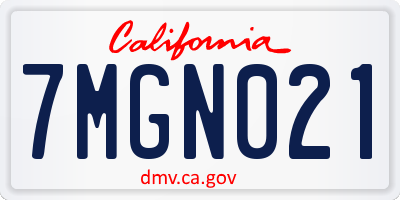 CA license plate 7MGN021