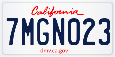 CA license plate 7MGN023