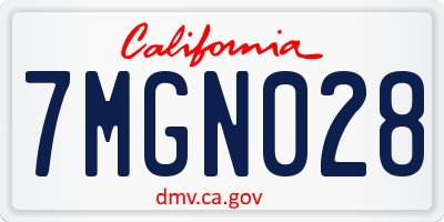 CA license plate 7MGN028