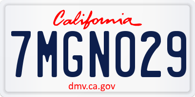 CA license plate 7MGN029