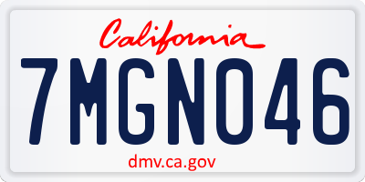 CA license plate 7MGN046