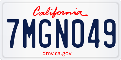 CA license plate 7MGN049