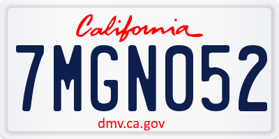 CA license plate 7MGN052