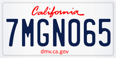CA license plate 7MGN065