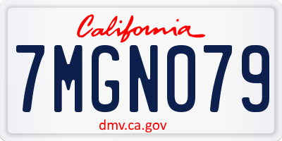 CA license plate 7MGN079