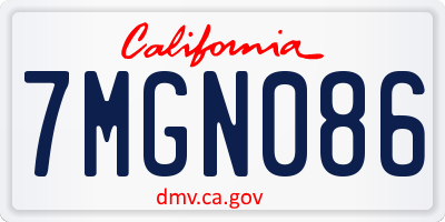CA license plate 7MGN086