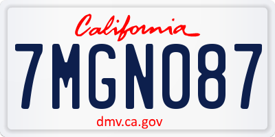 CA license plate 7MGN087