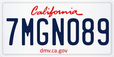 CA license plate 7MGN089