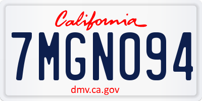 CA license plate 7MGN094