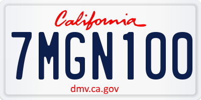 CA license plate 7MGN100