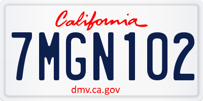 CA license plate 7MGN102