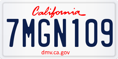 CA license plate 7MGN109