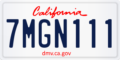 CA license plate 7MGN111