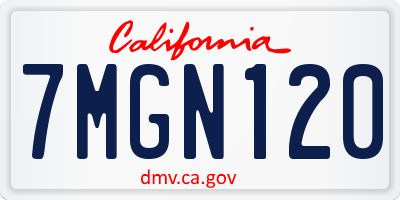 CA license plate 7MGN120