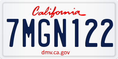 CA license plate 7MGN122