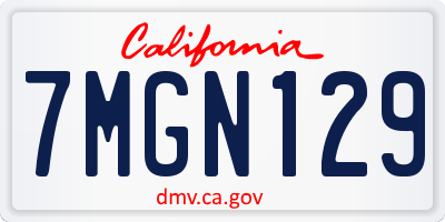 CA license plate 7MGN129