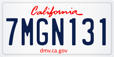 CA license plate 7MGN131
