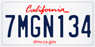 CA license plate 7MGN134