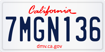 CA license plate 7MGN136