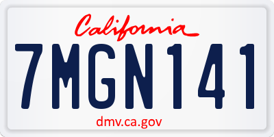 CA license plate 7MGN141