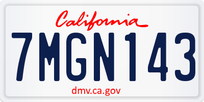 CA license plate 7MGN143