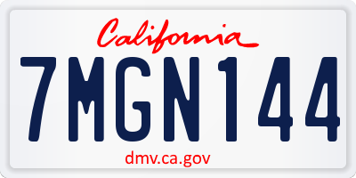 CA license plate 7MGN144
