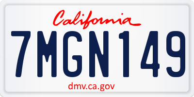 CA license plate 7MGN149