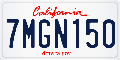 CA license plate 7MGN150