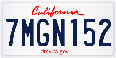 CA license plate 7MGN152
