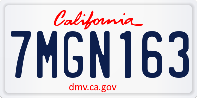 CA license plate 7MGN163