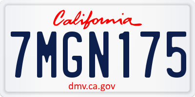 CA license plate 7MGN175