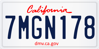 CA license plate 7MGN178
