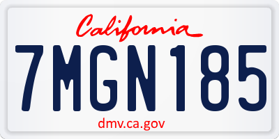 CA license plate 7MGN185