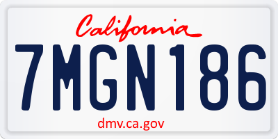 CA license plate 7MGN186