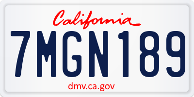 CA license plate 7MGN189