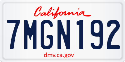 CA license plate 7MGN192