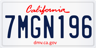 CA license plate 7MGN196